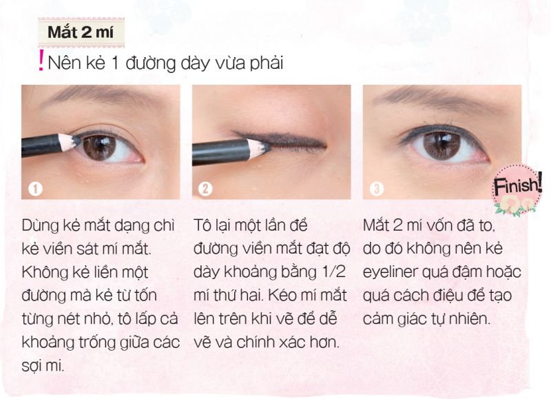 Eyeliner: Với một chiếc bút eyeliner đẹp, bạn có thể dễ dàng tạo ra những đường viền mắt hoàn hảo và bật mí cách bắt sáng để làm cho mắt thêm sáng và rực rỡ. Hãy thử cách làm đỏi với hình ảnh này để có được đường nét hoàn hảo và tinh tế nhất cho mắt của mình.