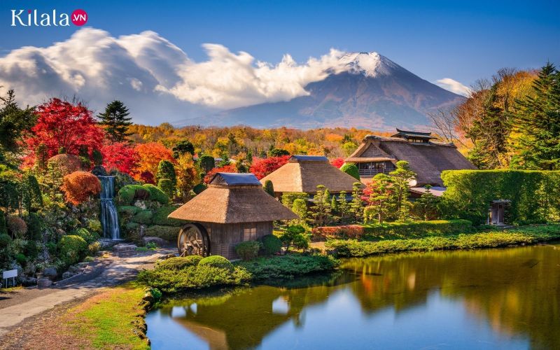 Mẫu Đại Màu Phong Cách Trung Quốc Nhật Bản Núi Phú Sĩ Vẽ Tay Minh Họa Với  Thiết Kế Chuyên Nghiệp